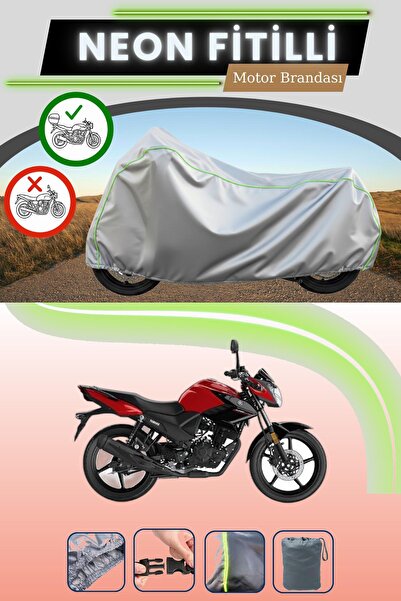 Cemku Shade حقيبة خلفية رمادية متوافقة مع قماش نيون فليتلي ياماها YS 125 المت...