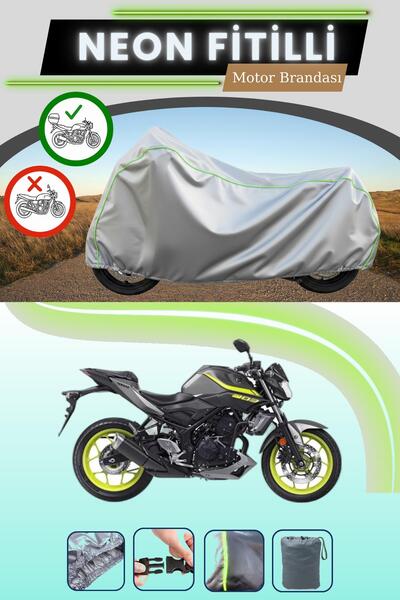 Cemku Shade حقيبة خلفية رمادية متوافقة مع قماش نيون فليتلي ياماها MT-03 المتو...