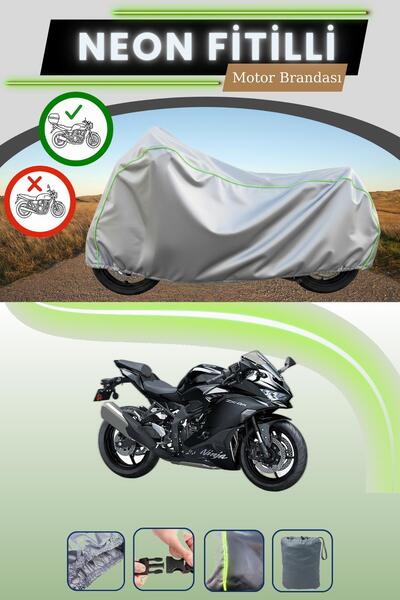 Cemku Shade حقيبة خلفية رمادية متوافقة مع قماش نيون فليتلي كاواساكي نينجا ZX-...