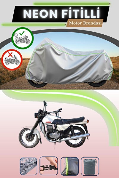 Cemku Shade حقيبة خلفية رمادية متوافقة مع قماش نيون فيتيلي جاوا 350 توين سبور...