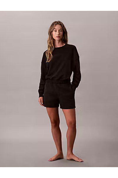 Calvin Klein Kadın Marka Logo Baskılı Bisiklet Yaka Günlük Kullanıma Uygun Uzun Kollu Şık Görünüşlü