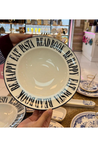PONCİKPAZAR 2-Piece Spaghetti Plate – Eat Pasta Model