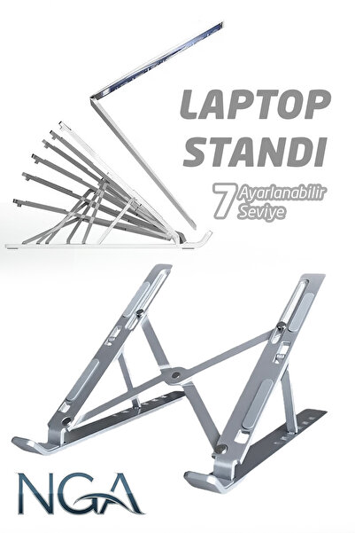 NGA Metal 7 Kademeli Ayarlanabilir Laptop Bilgisayar Standı - Macbook Noteboo...