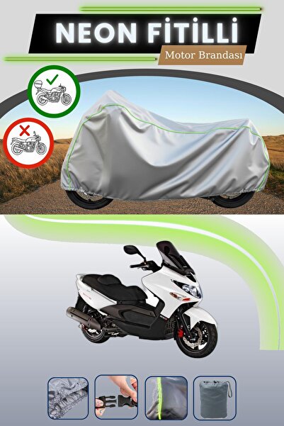 Cemku Shade حقيبة خلفية رمادية متوافقة مع قماش نيون فيتيل كيمكو إكسايتنج 500 المتوافق مع الدراجات النارية