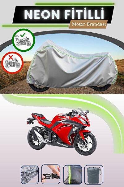 Cemku Shade حقيبة خلفية رمادية متوافقة مع قماش نيون فايتي كاواساكي نينجا 300 ...