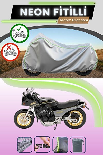 Cemku Shade حقيبة خلفية رمادية متوافقة مع قماش نيون فليتلي كاواساكي GPZ 900 R...