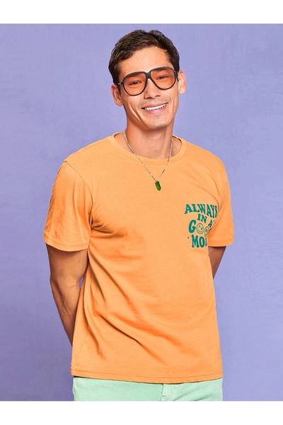 MOVİMENT Culoarea caisei Always In A Good Mood cu imprimeu 100% bumbac tricou