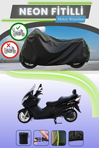 Cemku Shade Black Rear Bag Compatible Neon Fitilli Mondial 250 Buffalo Compatible Motorcycle Tarpaulin