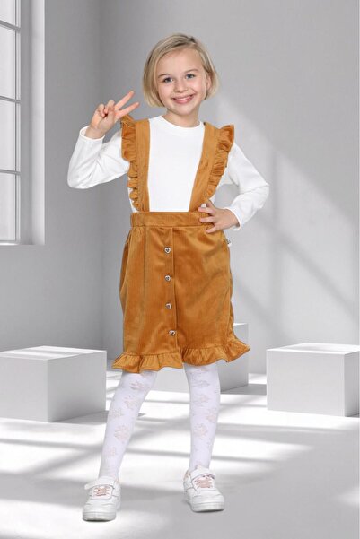 mhk burç bebe Set de fuste și body din catifea cu volane pentru fetiță – 3-10...