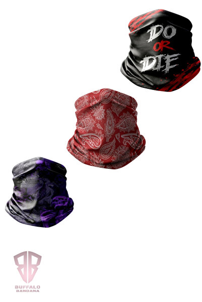 buffalo bandanas مجموعة باندانا بافالو مكونة من 3 قطع، مجموعة باندانا للدراجات النارية، حزمة مميزة