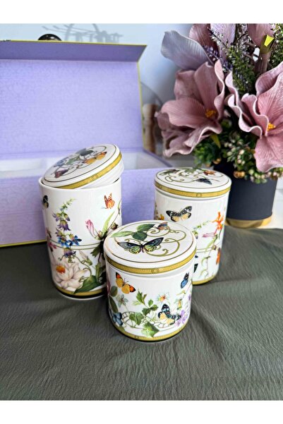 ROSSEV Muse Garden Porcelain 3-Piece Jar Set