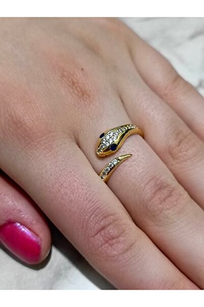 Shiklik قم بتكملة أناقتك مع خاتم حجر الكريستال الرائع على شكل ثعبان b1146m