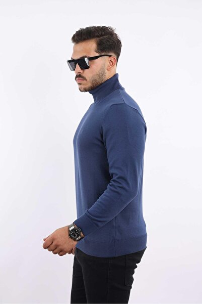 rugatchi Men's Turtleneck Knit Sweater — 100% Cotton, Classic