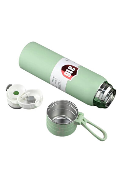 Limmy Stainless Steel Flask Thermos Water Bottle 500 ml Vacuum Lid - Green