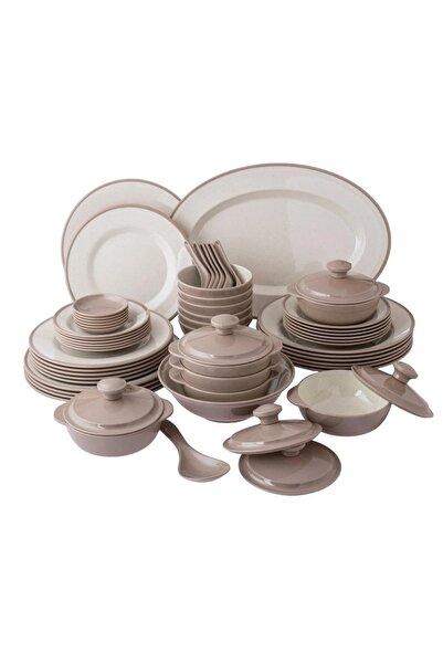 casa rosa 57-piece dining set made of high-quality, microwave-safe melamine