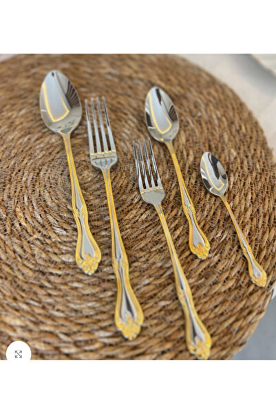 PONCİKPAZAR 36 Piece **Vi̇kon Model Cutlery Set (Knife, Fork, Spoon) 18/10 & 4 ml Thickness