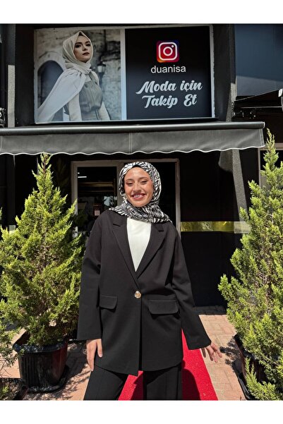 Ceremony Tek Düğmeli Blazer Çelik Ceket W-6846