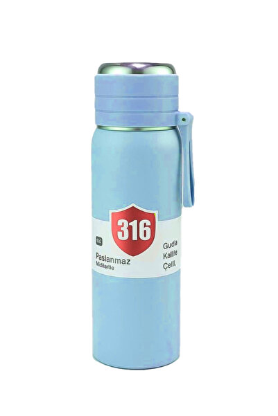 Limmy Stainless Steel Flask Thermos Water Bottle 500 ml Vacuum Lid - Blue