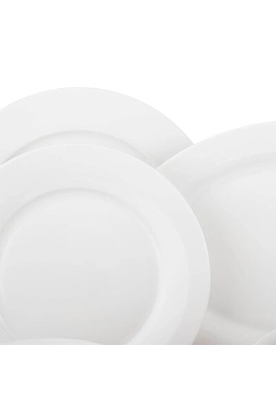 ORIAN Bon China Creamy White Plain Porcelain Dinner Set 32 Pieces