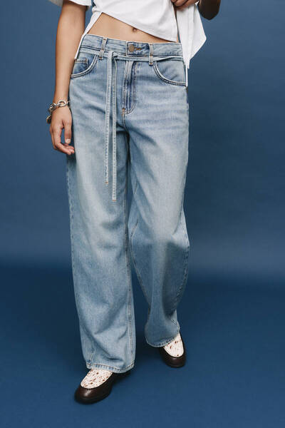 Pull & Bear Baggy jeans with drawstring