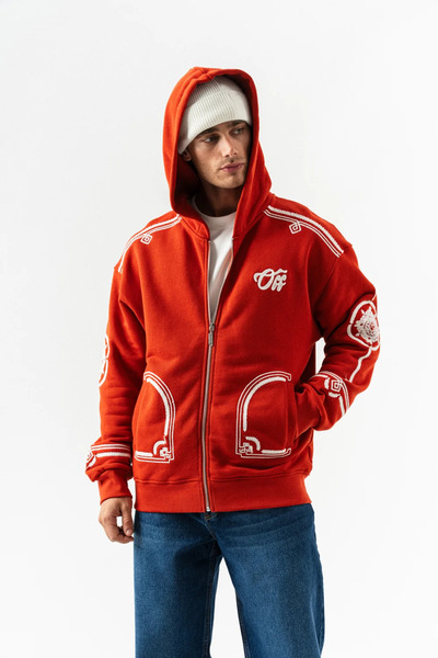 go gang own Суитшърт с качулка и цип с бродерия Overtone