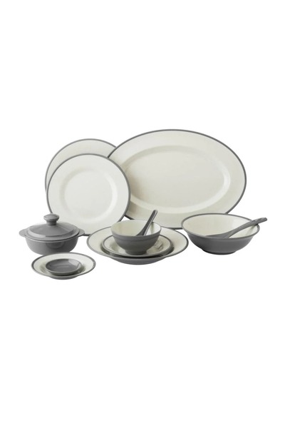 casa rosa 57-piece dining set made of high-quality, microwave-safe melamine
