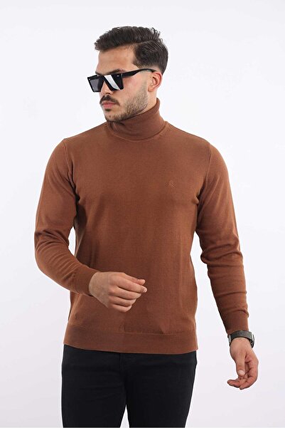 rugatchi Men's Turtleneck Knit Sweater — 100% Cotton, Classic