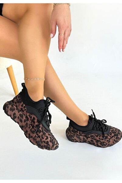 FTT SHOPPING MARKET Rimay Brown Leather Beaded Sneakers