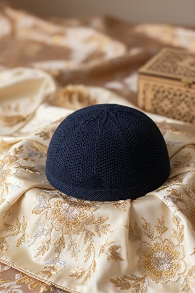 Dantelux Takke tricotat (Takke pentru mire) - Cadou Hajj&Umrah - Albastru închis