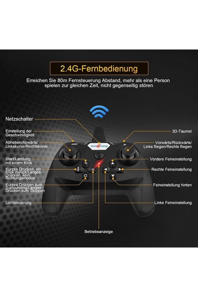 Generic NB-RC Plane L0712, 2.4GHz Remote Control Aircraft, LED Lights, 25cm Wingspan, Black