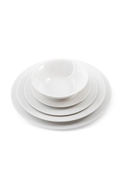 ORIAN Bon China Creamy White Plain Porcelain Dinner Set 32 Pieces