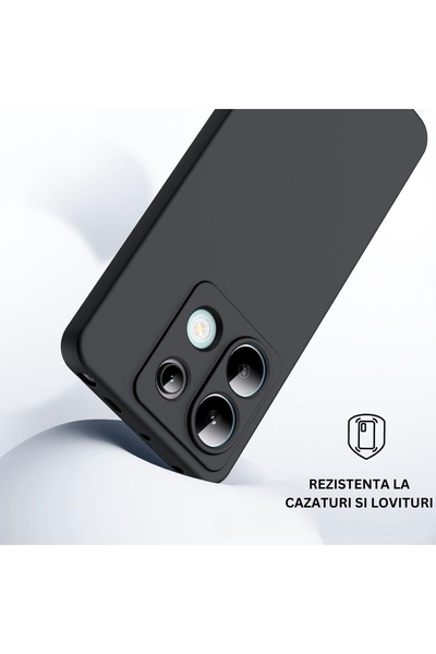 Xiaomi Carcasă pentru Redmi Note 13 5G din silicon catifelat cu protecție pentru cameră - Negru