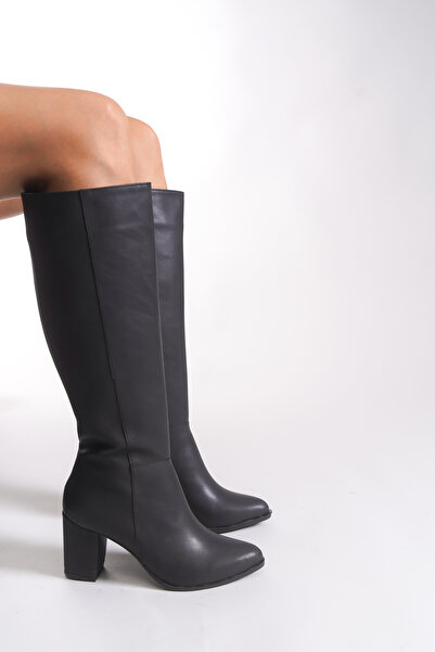 Riccon Дамски ботуши до коляното 0012500 Черна кожа