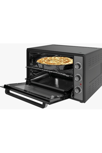 HARLEM Electric Oven 40L, 2000W, Double Glass, Timer, Grill, Rotisserie, Convection, 3 Buttons, Fan, Trays