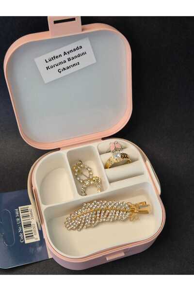 Urve Plastik TAŞINABİLİR AYNALI MAKYAJ TAKI KUTUSU MİNİ BOY AYNALI ORGANİZE 9...