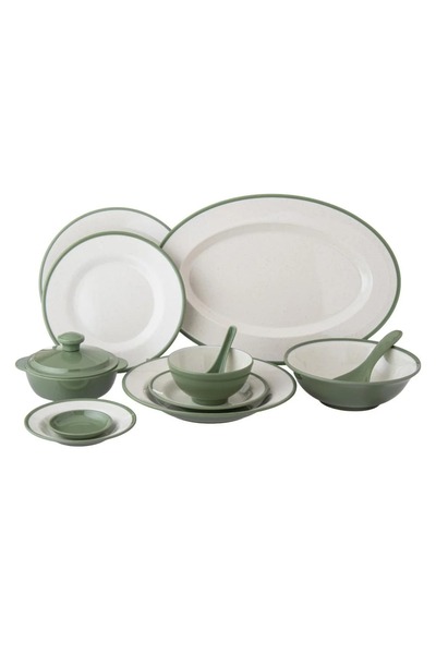 casa rosa 57-piece dining set made of high-quality, microwave-safe melamine