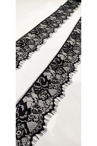 ALTAY AKSESUAR دانتيل أسود ملتحي 10 سم (3 متر)