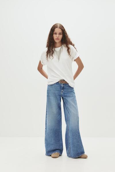 Pull & Bear Low-rise wide-leg jeans