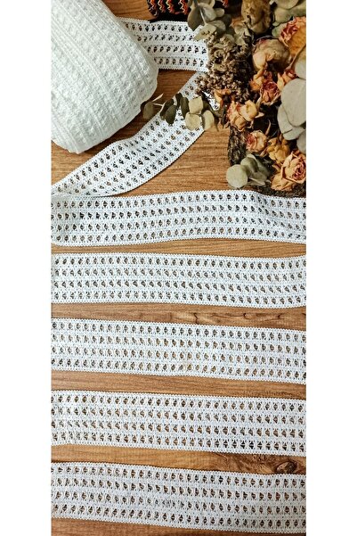 ALTAY AKSESUAR شريط محبوك من القطن الأبيض