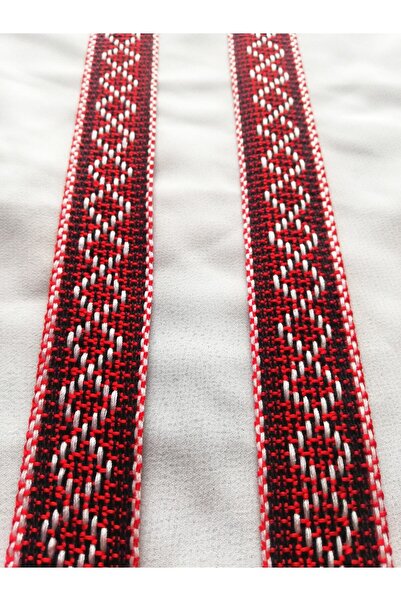 ALTAY AKSESUAR شريط محبوك باللون الأبيض العنابي