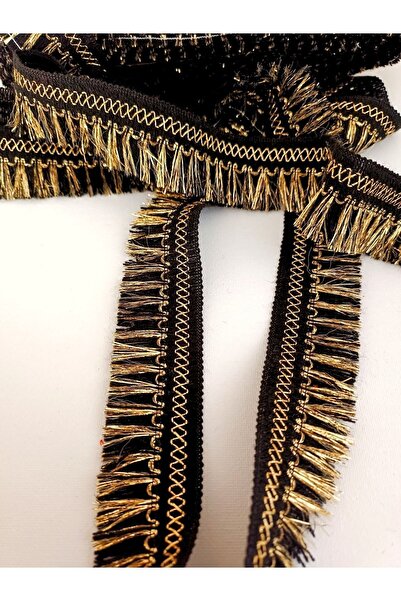 ALTAY AKSESUAR Siyah Gold Simli Püskül Saçak
