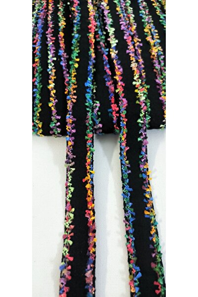 ALTAY AKSESUAR Panglică specială brodata cu ciucuri de sfoară multicolore pe ...