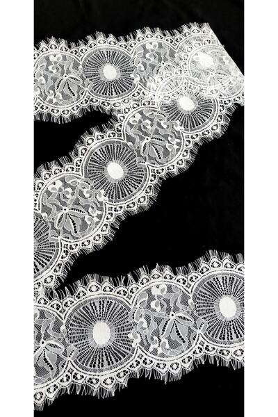 ALTAY AKSESUAR White Bearded Lace Round Pattern (3 Mt)