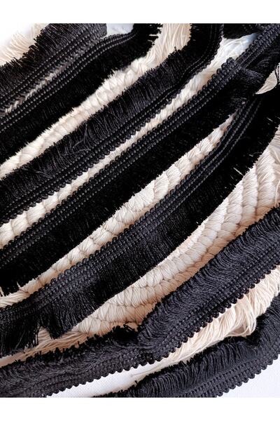 ALTAY AKSESUAR Siyah Pamuk Kenar Püskül Saçak