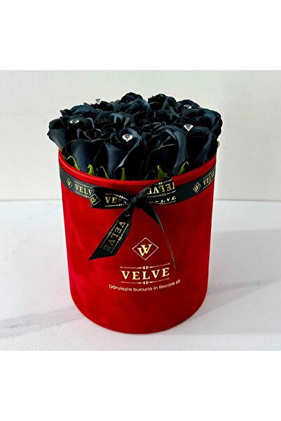 velve Aranjament floral Crystal Beauty cu 15 trandafiri de sapun, cristale ar...