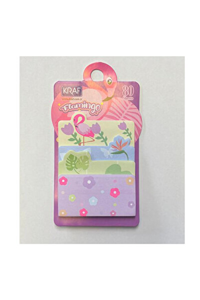 KRAF Adhesive Note Paper Set Flamingo Themed 20 Sheets X 4 Pieces