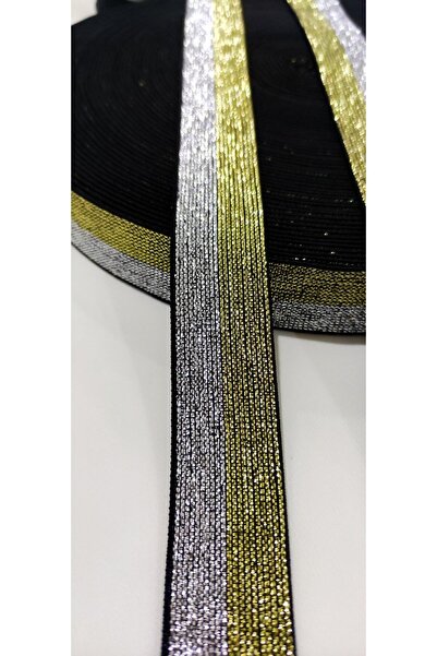 ALTAY AKSESUAR شريط مطاطي ذهبي فضي مزدوج اللون