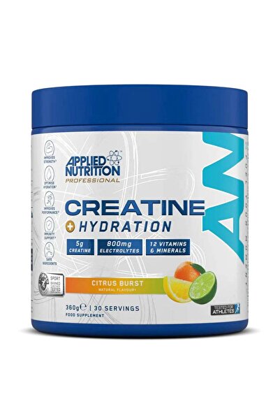 applied nutrition Creatine + Hydration, Citrus Burst, 30 Servings, Support Endurance and Strength