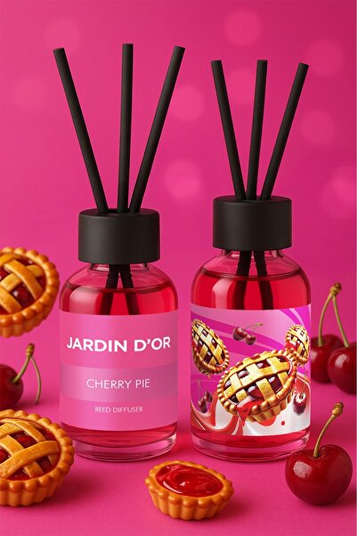 JARDIN D'OR CHERRY PIE REED DIFFUSER 50 ML / KİRAZLI TURTA ÇUBUKLU ODA KOKUSU
