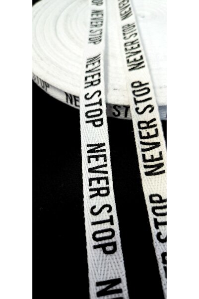 ALTAY AKSESUAR شريط طباعة مكتوب باللون الأبيض والأسود (1.5 سم)